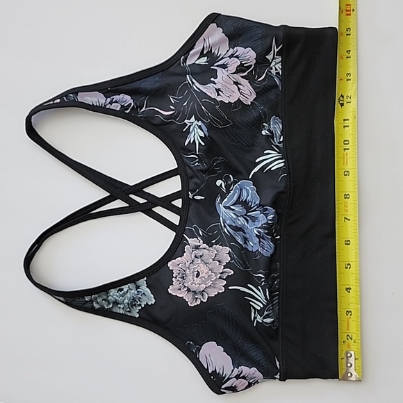 Athletic Works Dri-More Tech Black Floral Sports Bra Size Large - Picture 14 of 15